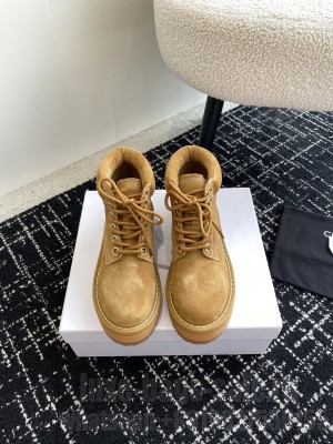 CELINE KURT LACE-UP MID BOOT LIGHT TAN