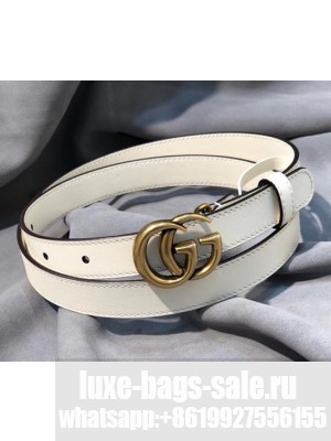 Gucci GG Width 2cm Calfskin Belt White 2018