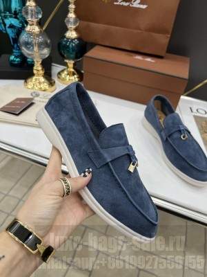 Loro Piana Unisex Summer Charms Walk Moccasin Suede Calfskin 2022 Collection 08