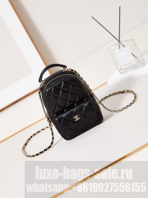 Chanel MINI BACKPACK AP3753 Sheepskin & Gold-Tone Metal black