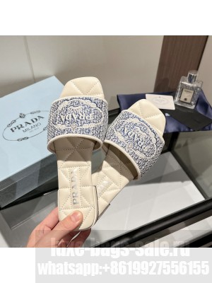 Prada Fabric Flat Slide Sandals 04 2022 Collection