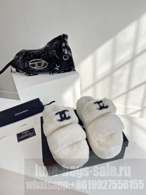 Chanel Wool Platform Slide Sandals 5cm Black 2023 02
