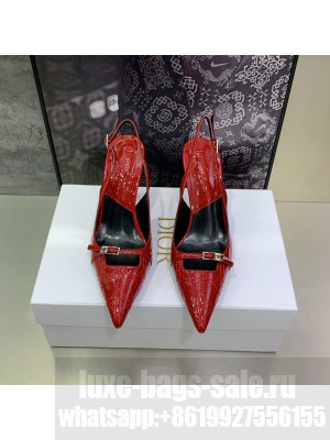 Christian Dior pointed toe 7.5cm Patent Leather Pumps Red