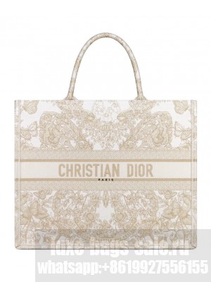 Christian Dior Large Dior Book Tote Golden