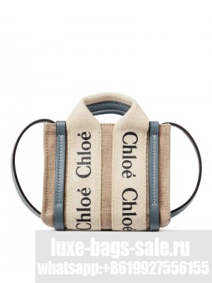 Chloe Woody Nano Tote Blue