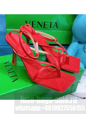 Bottega Veneta Stretch Strap Thong Sandals 9cm Red  2021 Collection