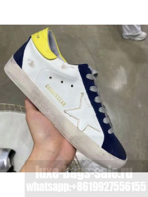 Golden Goose GGDB Calfskin Suede Sneaker White/Navy Blue Spring/Summer 2021 Collection 16