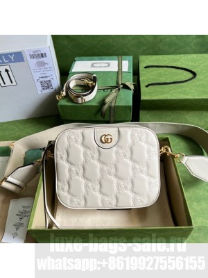 Gucci GG Matelasse leather shoulder bag 702234 white
