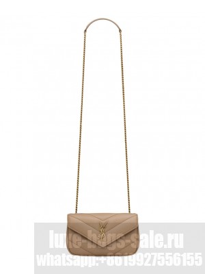 Saint Laurent Loulou Mini In Lambskin Apricot