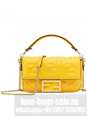 Fendi Mini Baguette Leather Bag 8BS017 Yellow