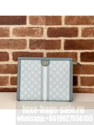 GUCCI OPHIDIA GG POUCH 625549 Dusty blue