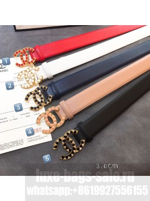 Chanel Calfskin Belt 30mm with Geometric CC Buckle  Collection