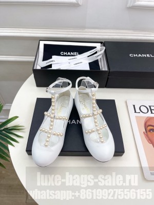 Chanel Goatskin & Imitation Pearls G45752 White