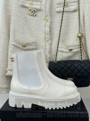 Chanel Women's Calfskin Boots White