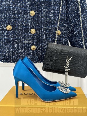 Louis Vuitton LV Initials accessory Satin Pump Blue