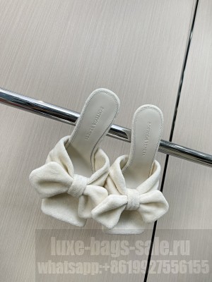 BOTTEGA VENETA HEEL 9CM EASY TOWEL BOW MULE SANDALS WHITE 2022 Collection