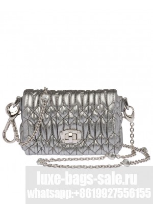Miumiu Crystal Cloque Nappa Leather Mini Bag 5TT124 Silver