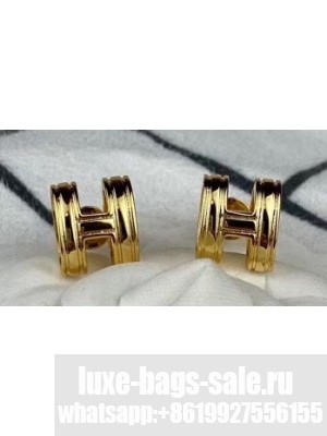 Hermes Pop H Earrings Gold