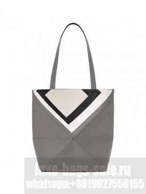 Loewe Bolso Puzzle Fold Square Medium De Piel Gray