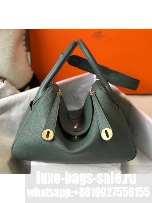 Hermes Lindy 30cm Bag In Togo Calfskin Leather Almond Green 2020 Collection
