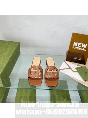 Gucci Women's Interlocking G cut-out slide sandal Collection 014