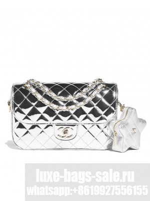 Chanel Flap Bag & Star Coin Purse AS4648 Silver