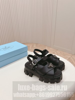 Prada Monolith rubber sandals 2024 Black
