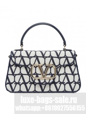 Valentino Iconographe Loco Boston Top-Handle Bag Dark Blue