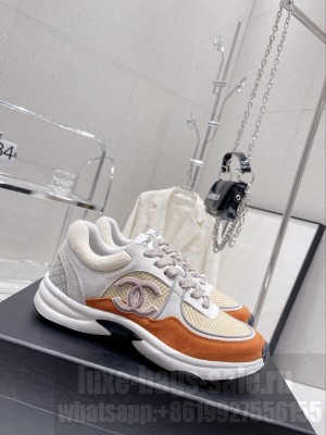 Chanel G39597 Fabric & Suede Calfskin pink, Light Gray & Orange 2023SS 