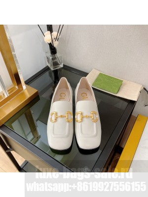 Gucci Women's Lambskin loafer with Horsebit White