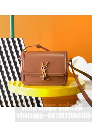 SAINT LAURENT SOLFERINO SMALL SATCHEL IN BOX LEATHER 634306 BROWN