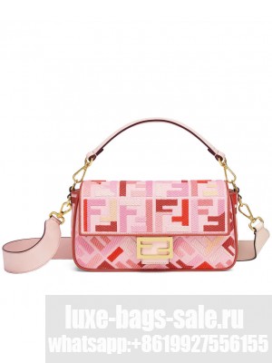 Fendi Beige FF Canvas Bag Pink