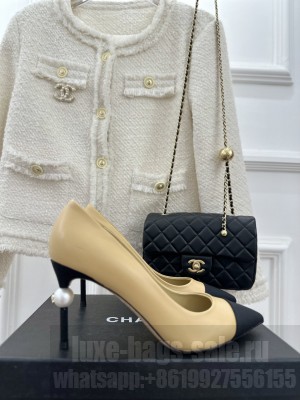 Chanel Pearl Heel 8.5cm Pumps 03
