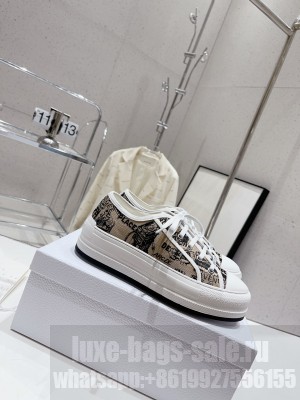 Dior Walk'n'Dior Low-top Platform Embroidered Cotton Sneakers 2023 02