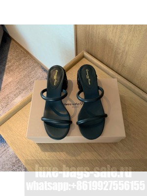 GIANVITO ROSSI FLOREA slip-on 60mm two slim rounded leather straps black sandal 2022 Collection