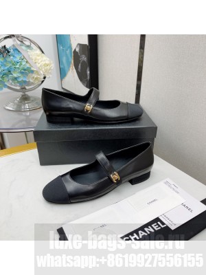 Chanel Lambskin Mary Janes Ballerinas Black 2022 Collection