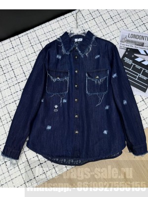 Christian Dior Women's Denim Jacket Dark Blue