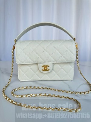 Chanel FLAP BAG WITH TOP HANDLE AS5166 white