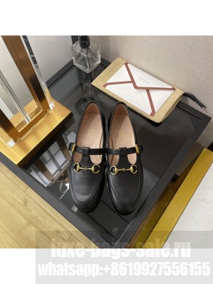 Gucci Calfskin Loafers with Horsebit Black 2022 Collection