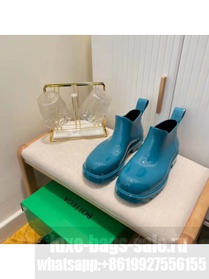 Bottega Veneta Unisex Shine Rubber TPU Ankle Boots Blaster Blue 2022  Spring/Summer 2022 Collection