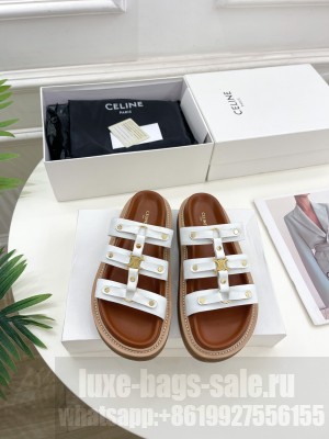 CELINE SLIDES TIPPI IN CALFSKIN - VEGETAL TANNING WHITE