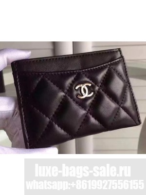 Chanel Lambskin Classic Card Holder A31510 Black