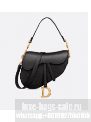 Dior SADDLE BAG WITH STRAP Grained Calfskin M0455CBA black