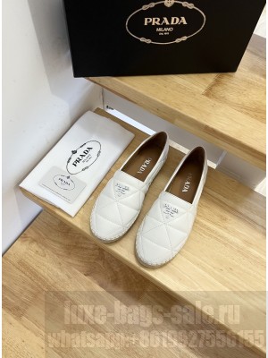 Prada Nappa Leather Espadrille White