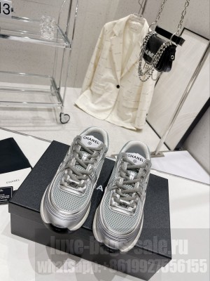 Chanel G39792 Fabric & Laminated Green & Silver 2023SS 