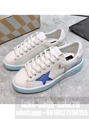 Golden Goose Graffiti White Calfskin Sneaker Blue Spring/Summer 2021 Collection 39