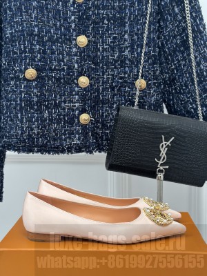 Louis Vuitton LV Initials accessory Satin Flat Ballerina Pink