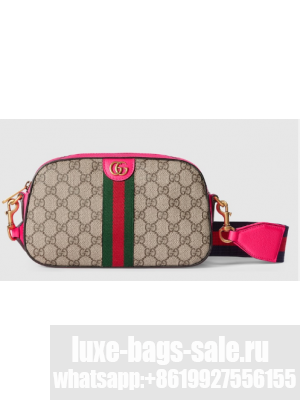 GUCCI OPHIDIA GG SMALL CROSSBODY BAG 752591 Fuchsia