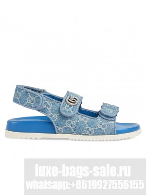 Gucci Women's Double G Sandal 771575 Blue