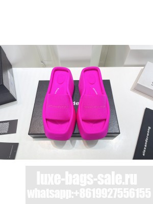 Alexander Wang Fabric Platform Wedge Slide Sandals 2022 Collection,Purple